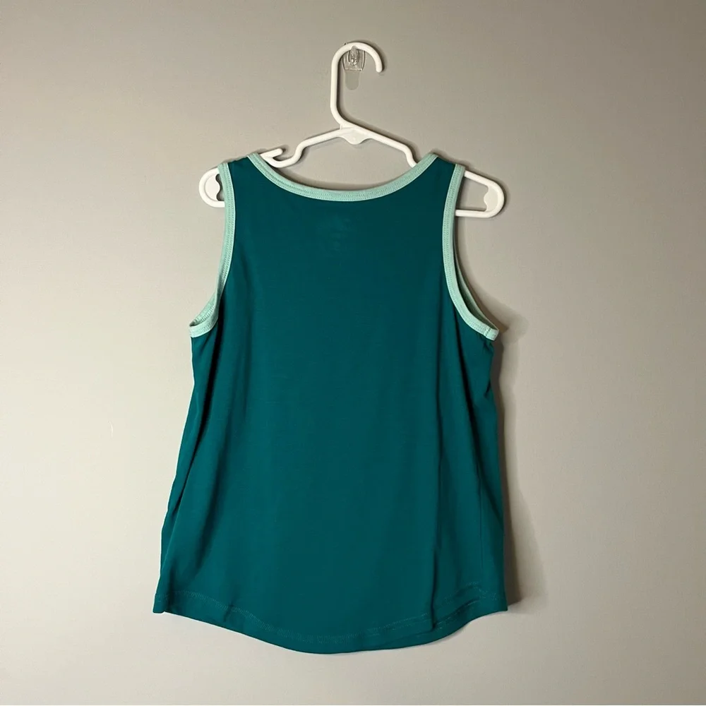 Justice Blue and White Tank Top with Graphic Design Youth Small